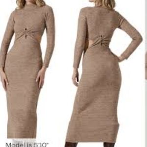 Astr The Label Kenna Mock Neck Twist Front Midi Dress SZ M